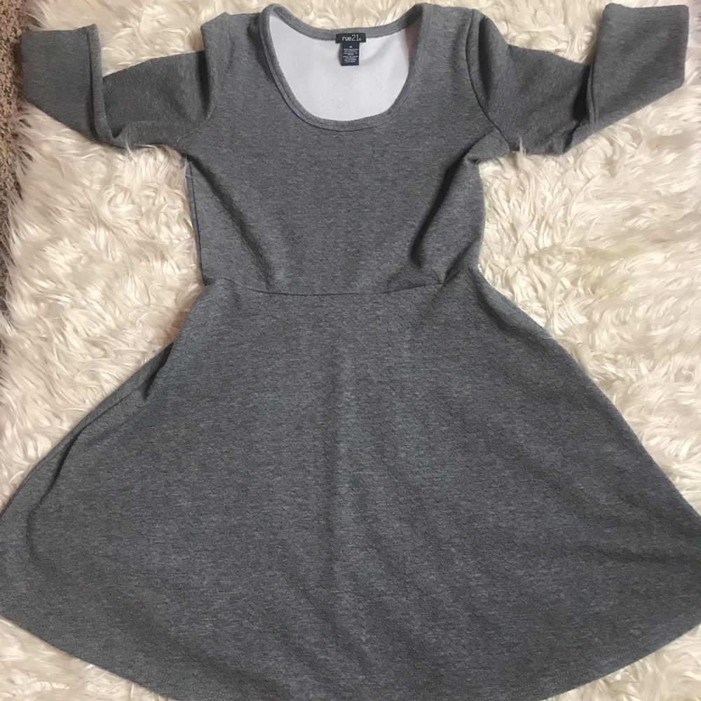Rue21 Long Sleeve Gray Dress